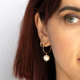 Baroque Pearl Hoop Earrings