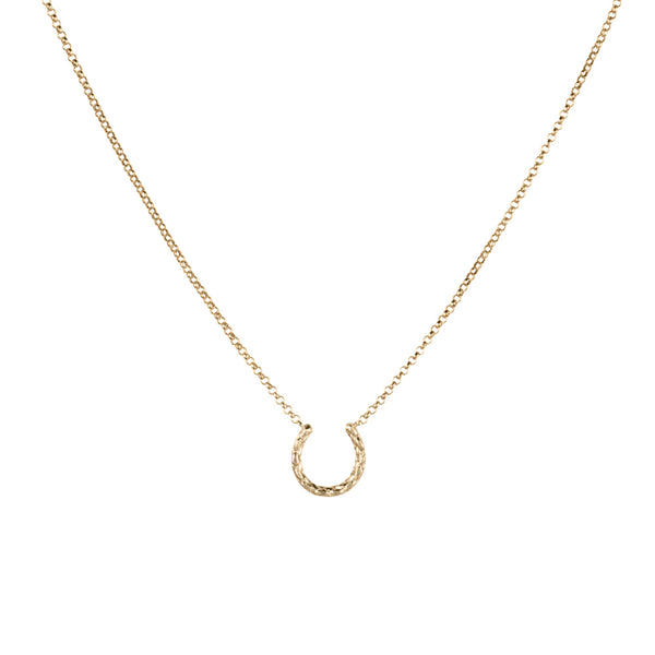 Lucky Horseshoe Rope Necklace 9ct Gold