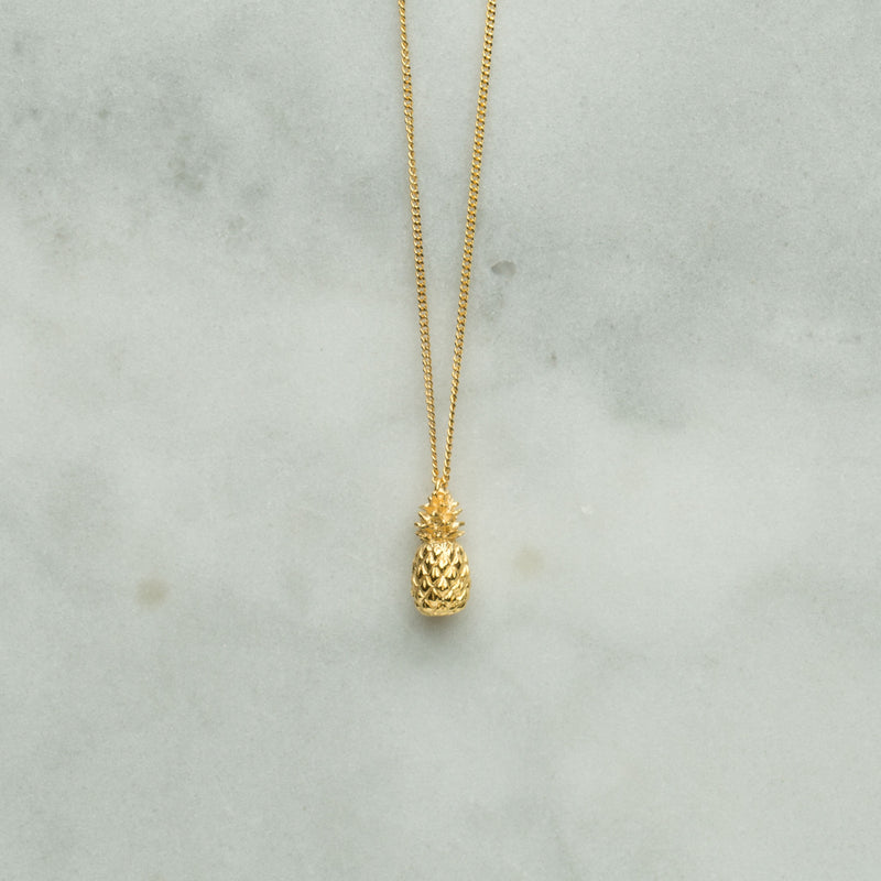 pineapple necklace in gold vermeil by Louise Wade London